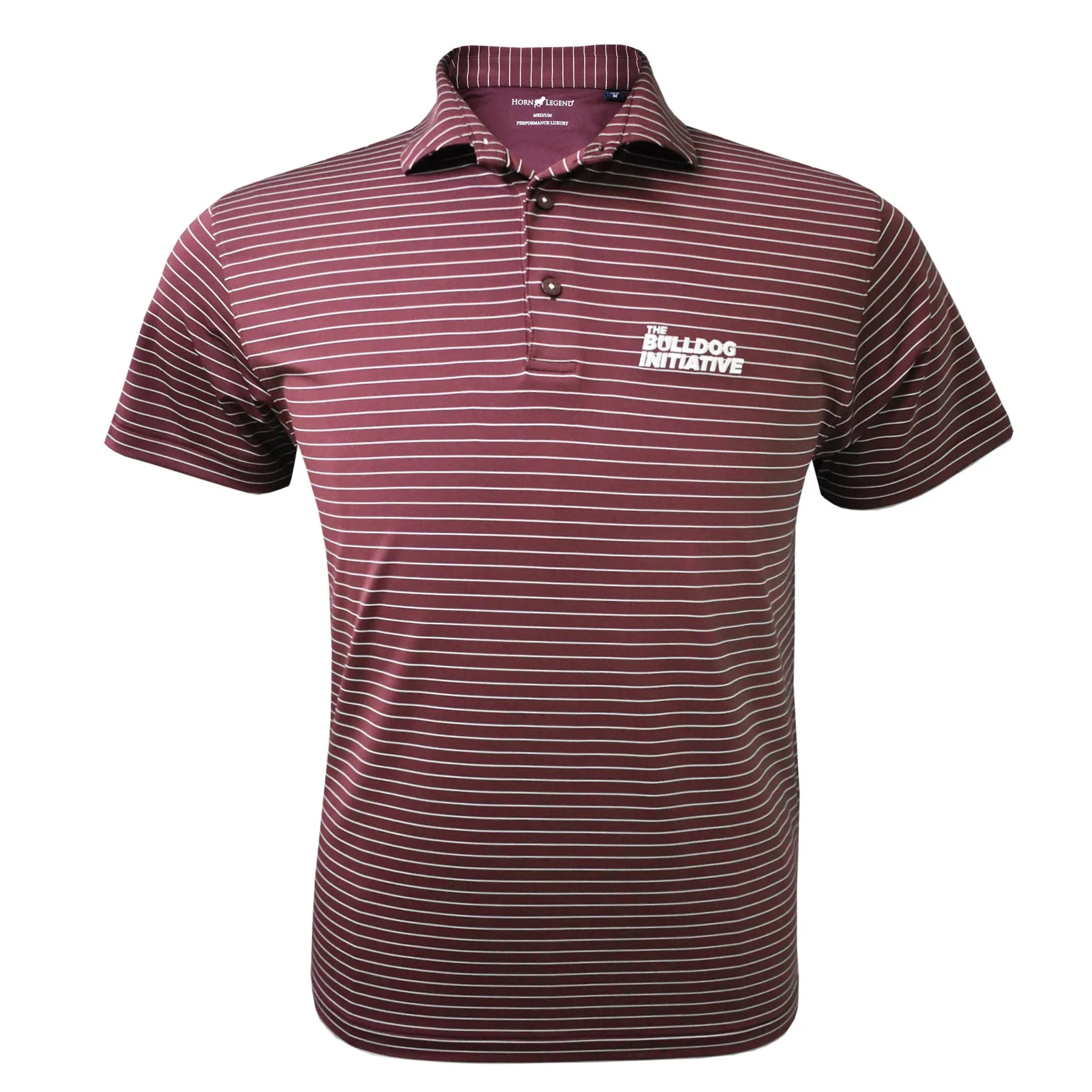 Bulldog Initiative Performance Stripe Polo – Maroon